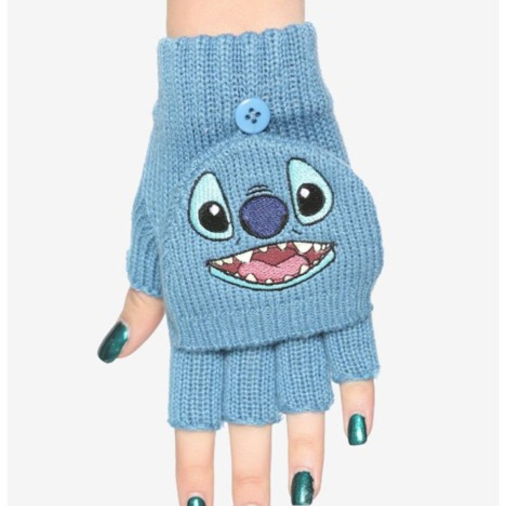 Hot Topic Disney Lilo & Stitch Glomitts NWT Fingerless Mitten Gloves One Size